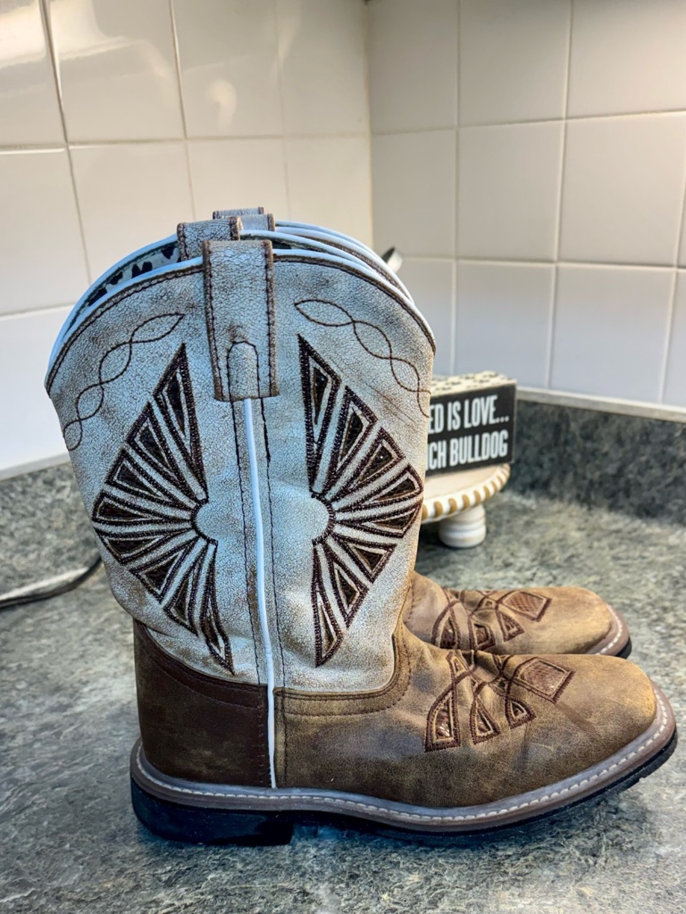 Dan Post Brown and Cream Kids' Western Boots 6D